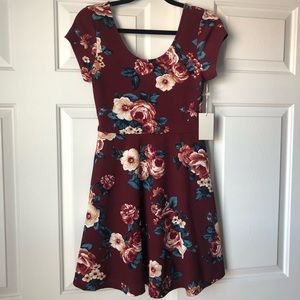 Adorable maroon skater dress